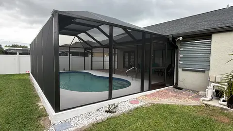 Screened lanai and pool enclosure construction