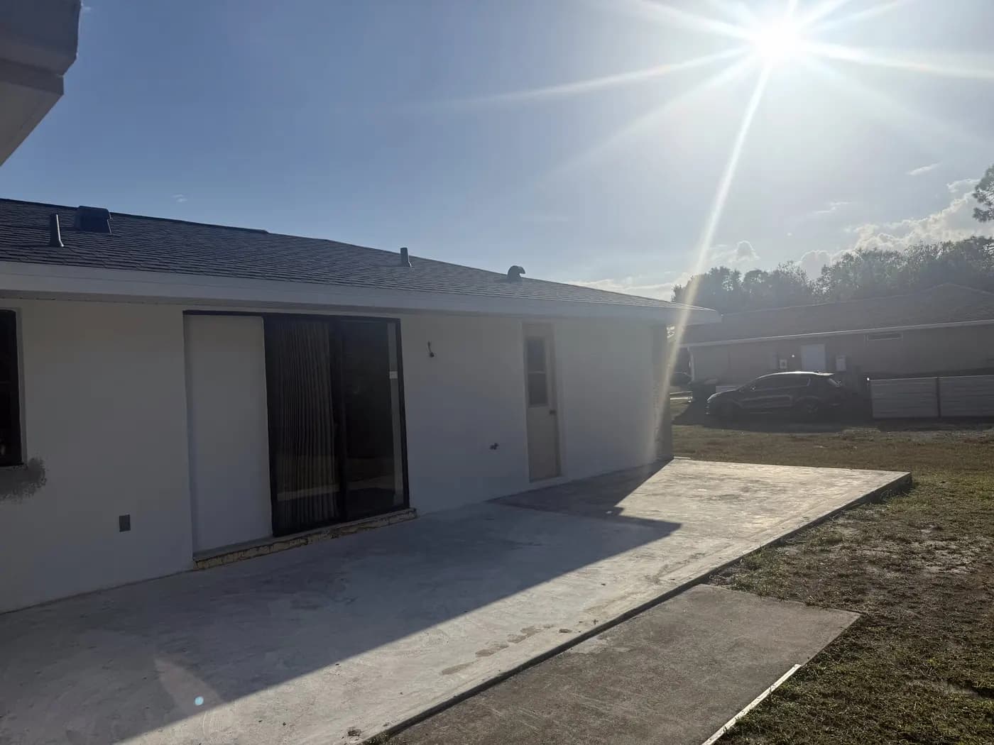 New concrete driveway pour on a construction project