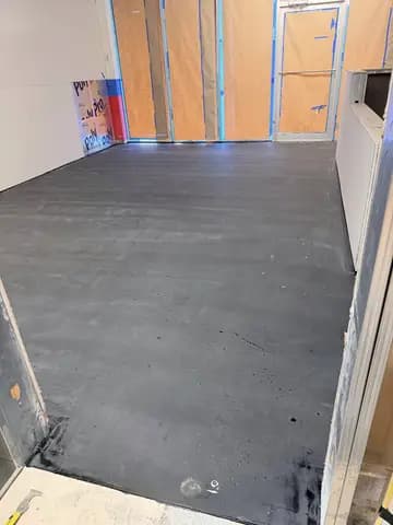 Close-up of epoxy flake floor coating finish